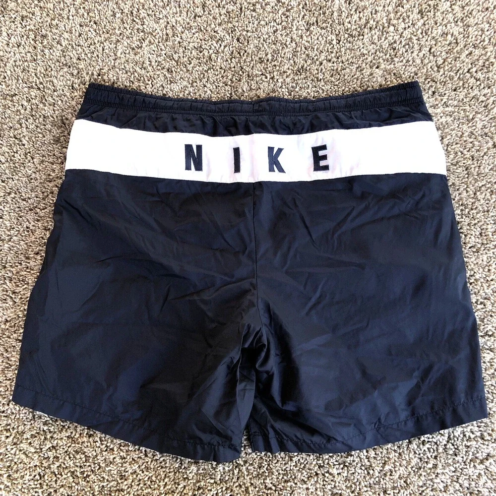 Vintage 90s Nike Swim Trunks Mens Size XL Blue Back Spell Out Mesh Lined Red Tag